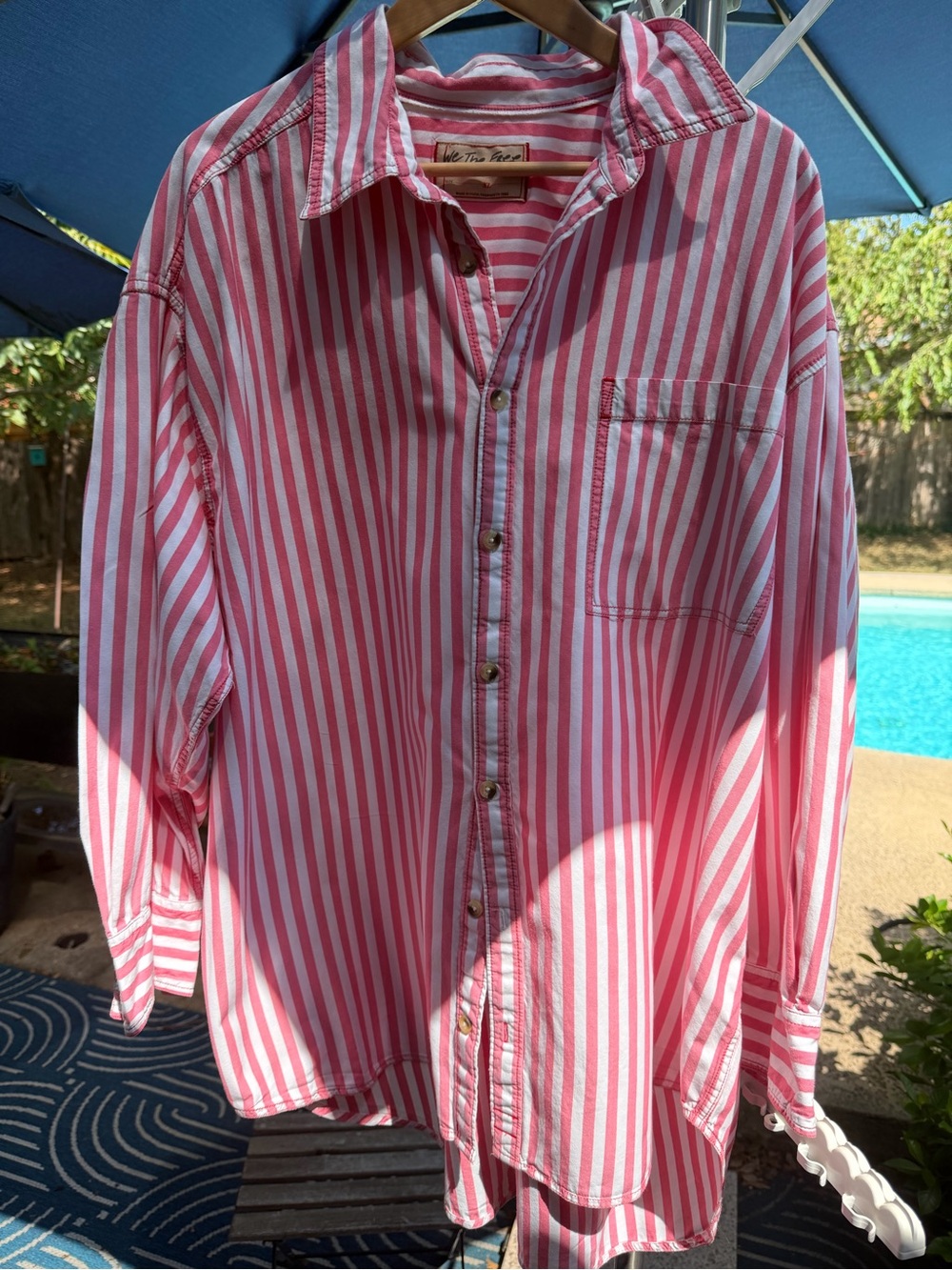 We the free Freddie striped coral and white, XL